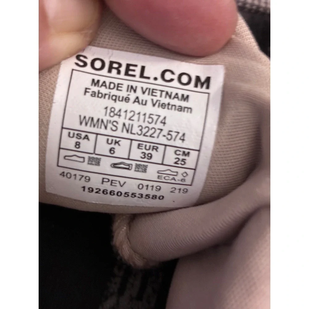 Sorel Kinetic Sneak Womens Quarry Grey Pink Sneakers NL3227-574 Size 8